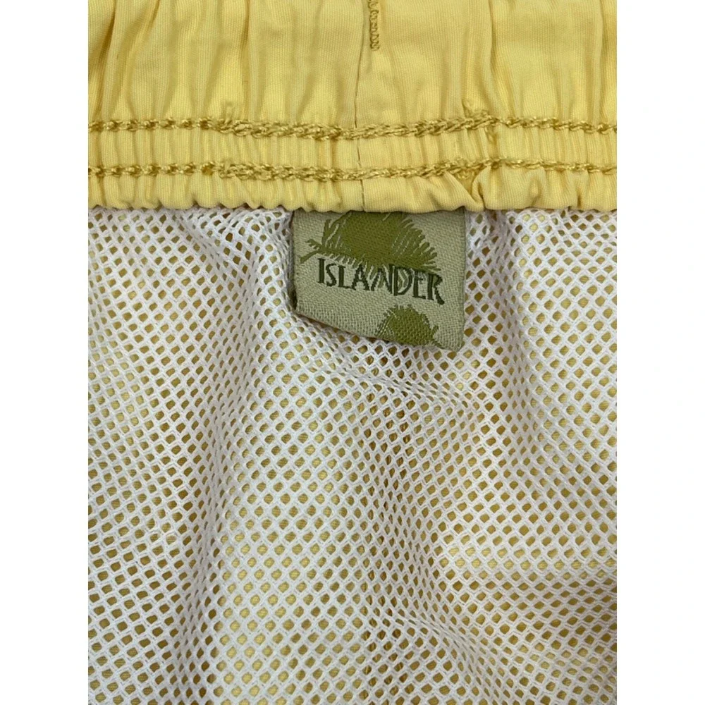Islander‎ Swim Trunks Men's Sz XL Yellow Drawstring Pockets